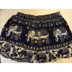 Purple Thai Elephant Shorts Expandable Waist Band